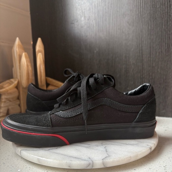 Vans Old Skool Flame Wall Black Suede Sneakers Unisex Women’s 7 Men’s 5.5 - Picture 9 of 12